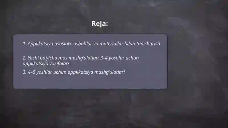 Applikatsiya asoslari 2