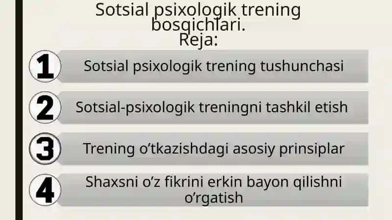 Sotsialpsixologik treningning bosqichlari 2