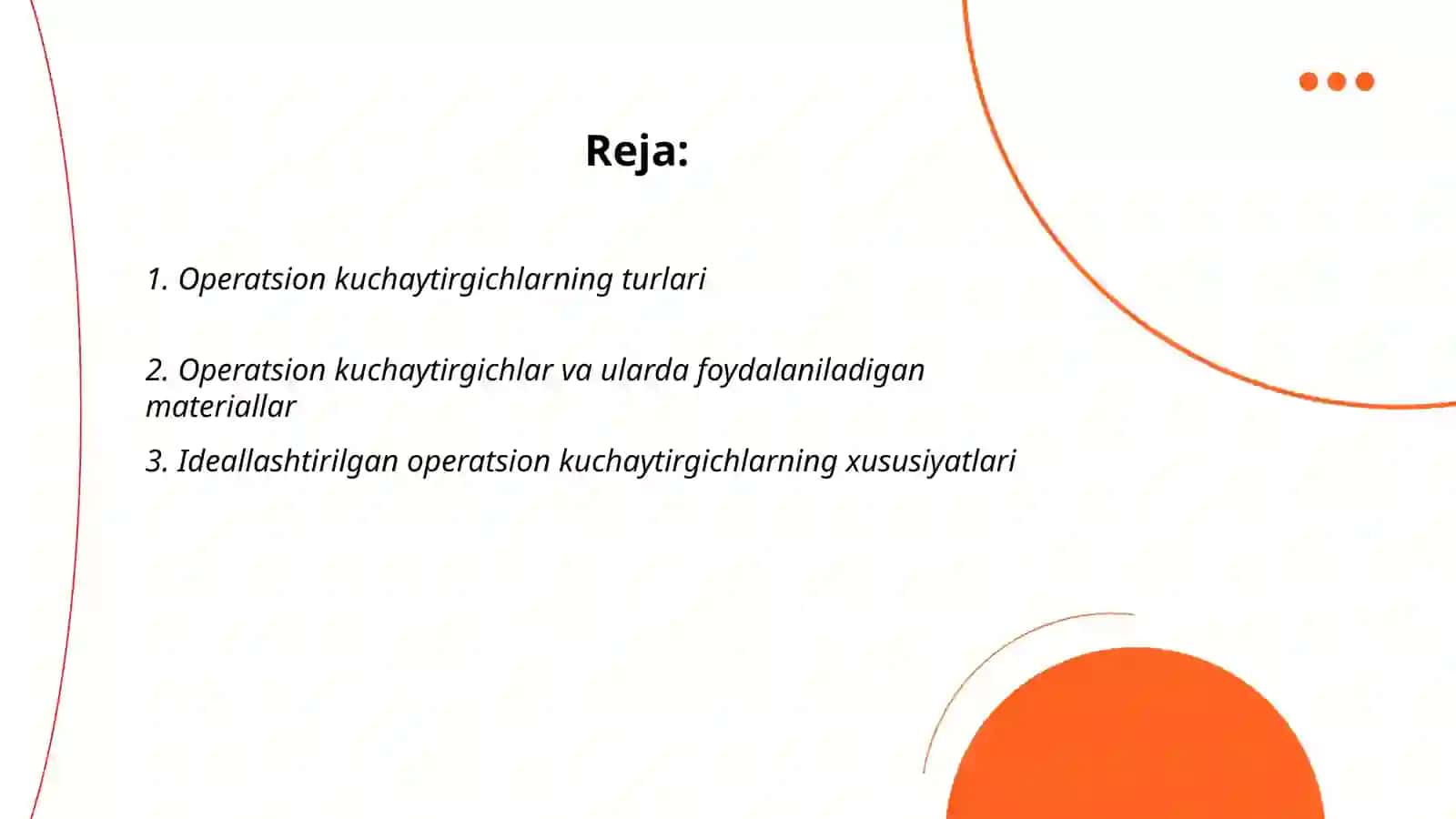 Operatsion Kuchaytirgichlar 2