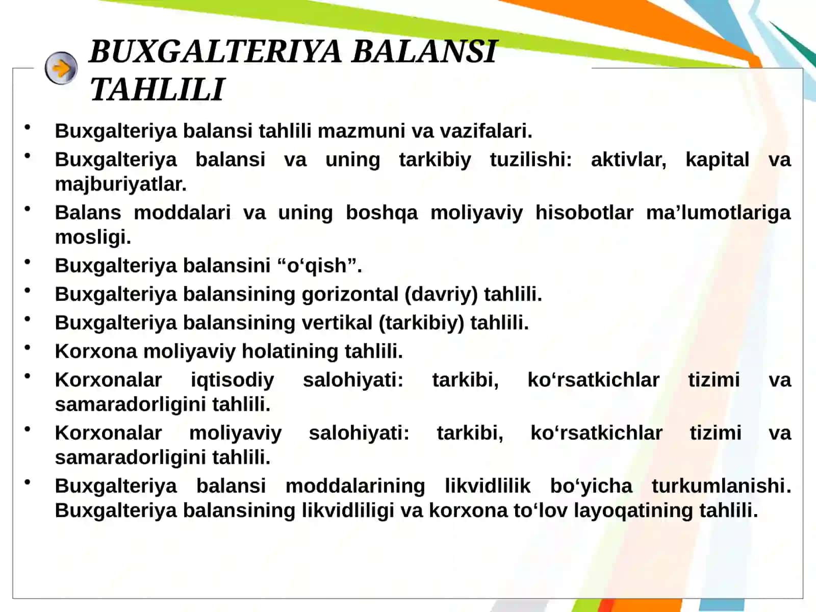 BUXGALTERIYA BALANSI TAHLILI 2