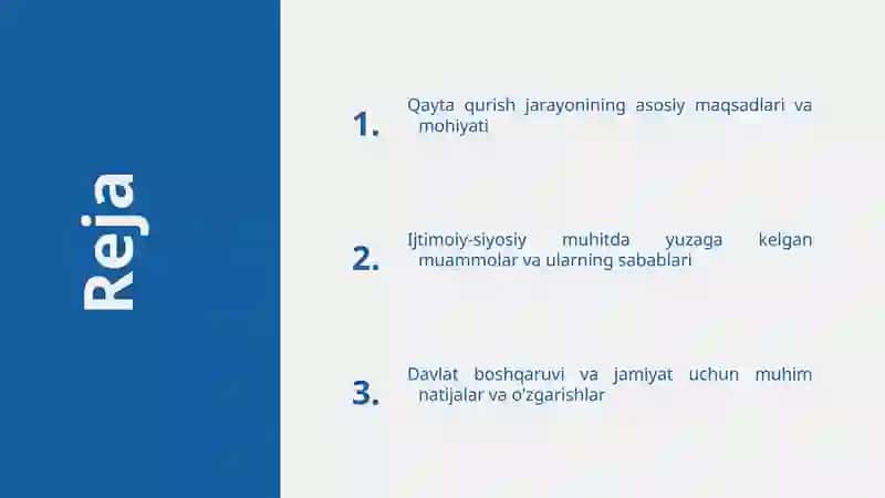 Qayta Qurish Jarayonining Asosiy Maqsadlari 2