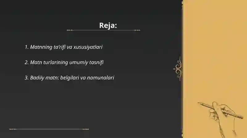 Matn va uning turlari 2