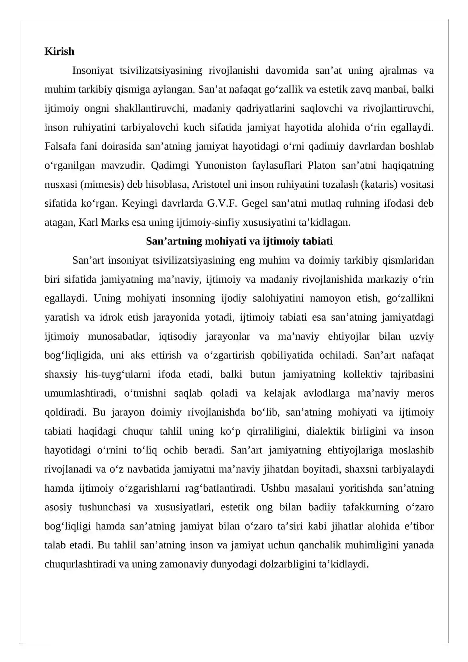 San’atning jamiyat hayotidagi o‘rni 2