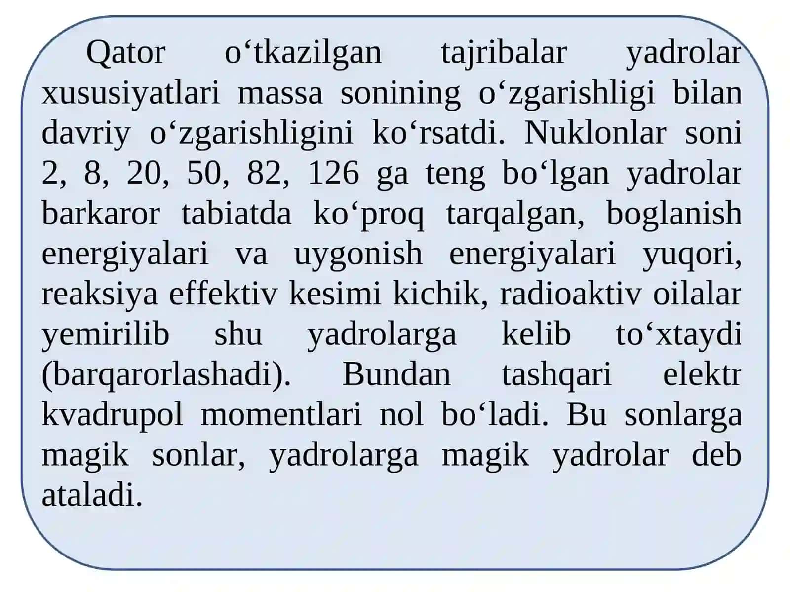 Qobiq modeli. Umumlashgan yadro modeli 2