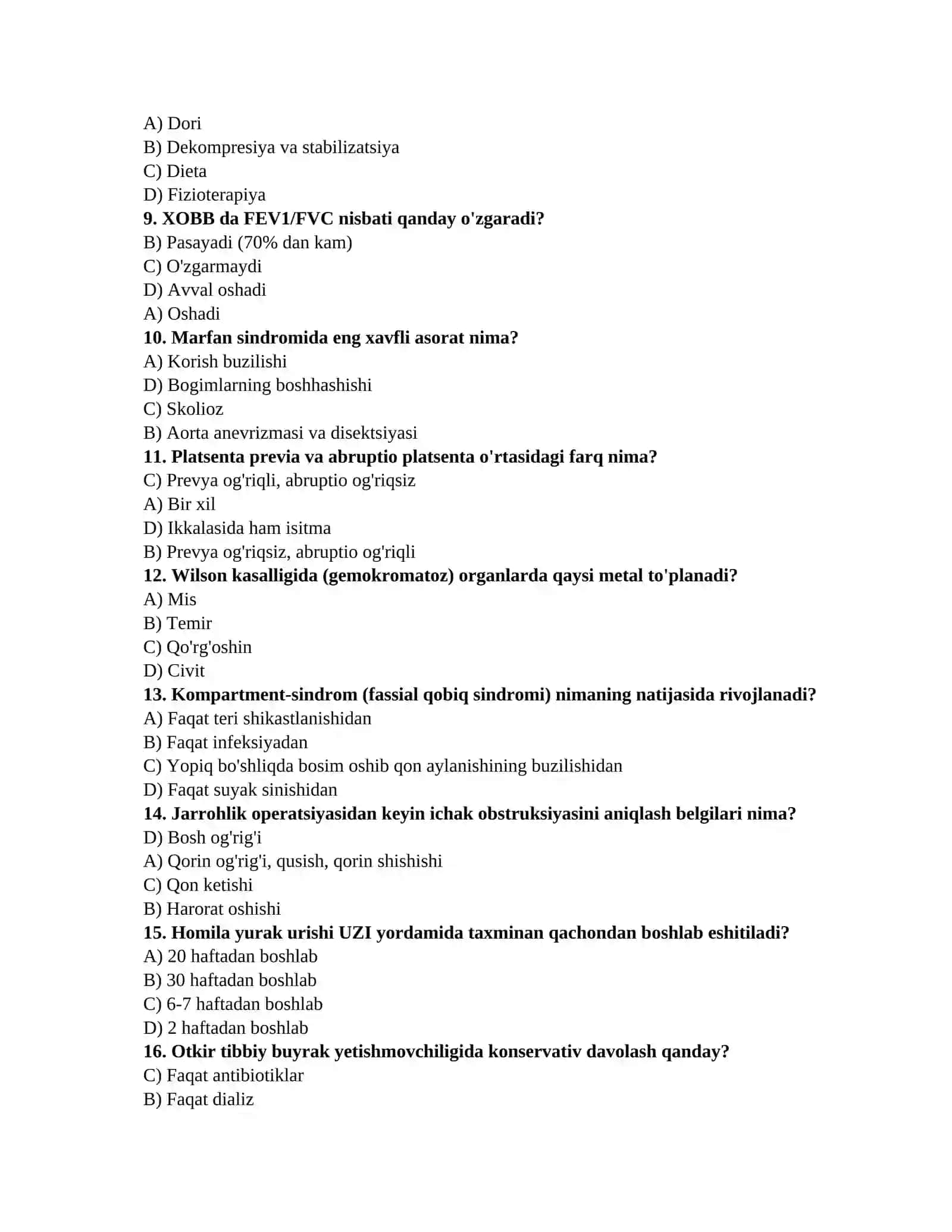 Tibbiyot test bazasi 2