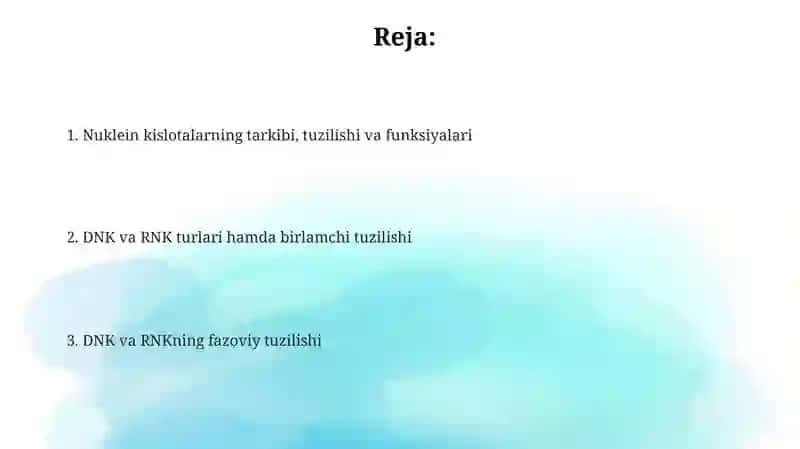 Nuklein kislotalarning tarkibi va tuzilishi 2
