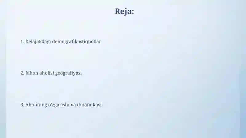 Dunyo aholisi geografiyasi va undagi oʻzgarishlar 2