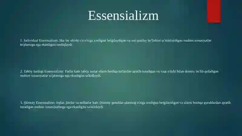 Borliqning Asosiy Turlari 2