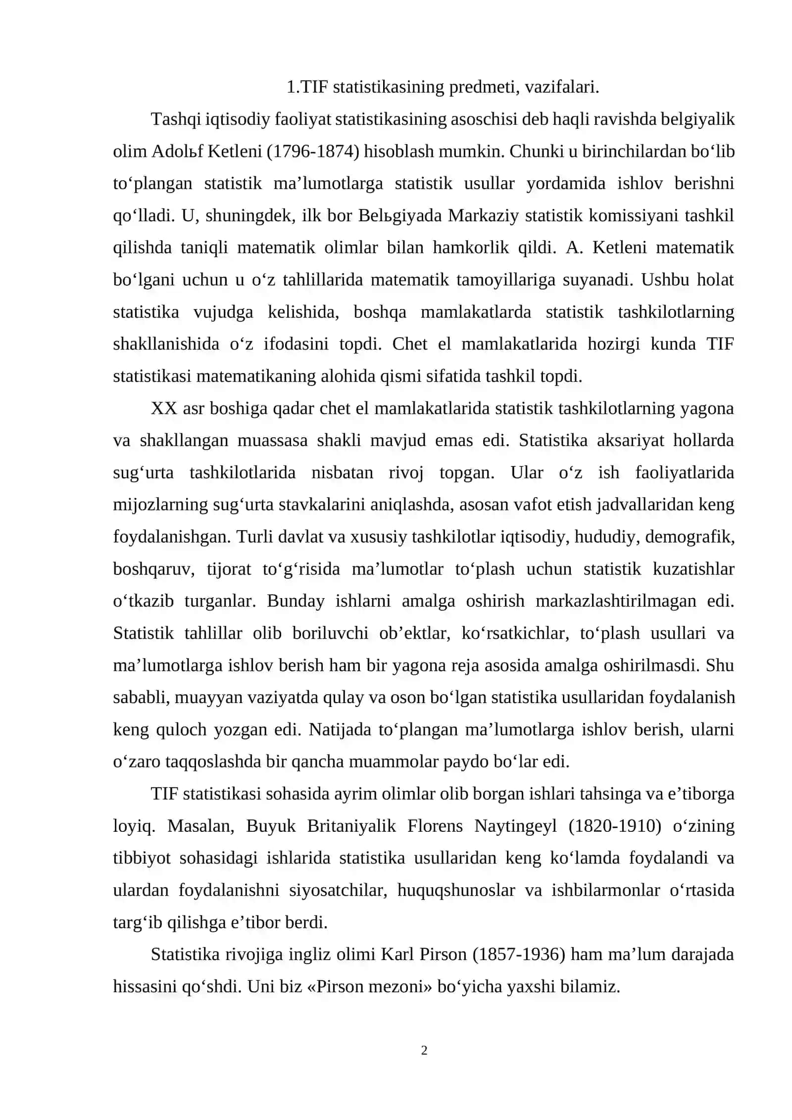 Tashqi iqtisodiy faoliyat statistikasi 2