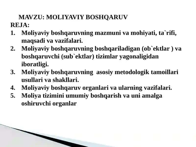 MOLIYAVIY BOSHQARUV 2