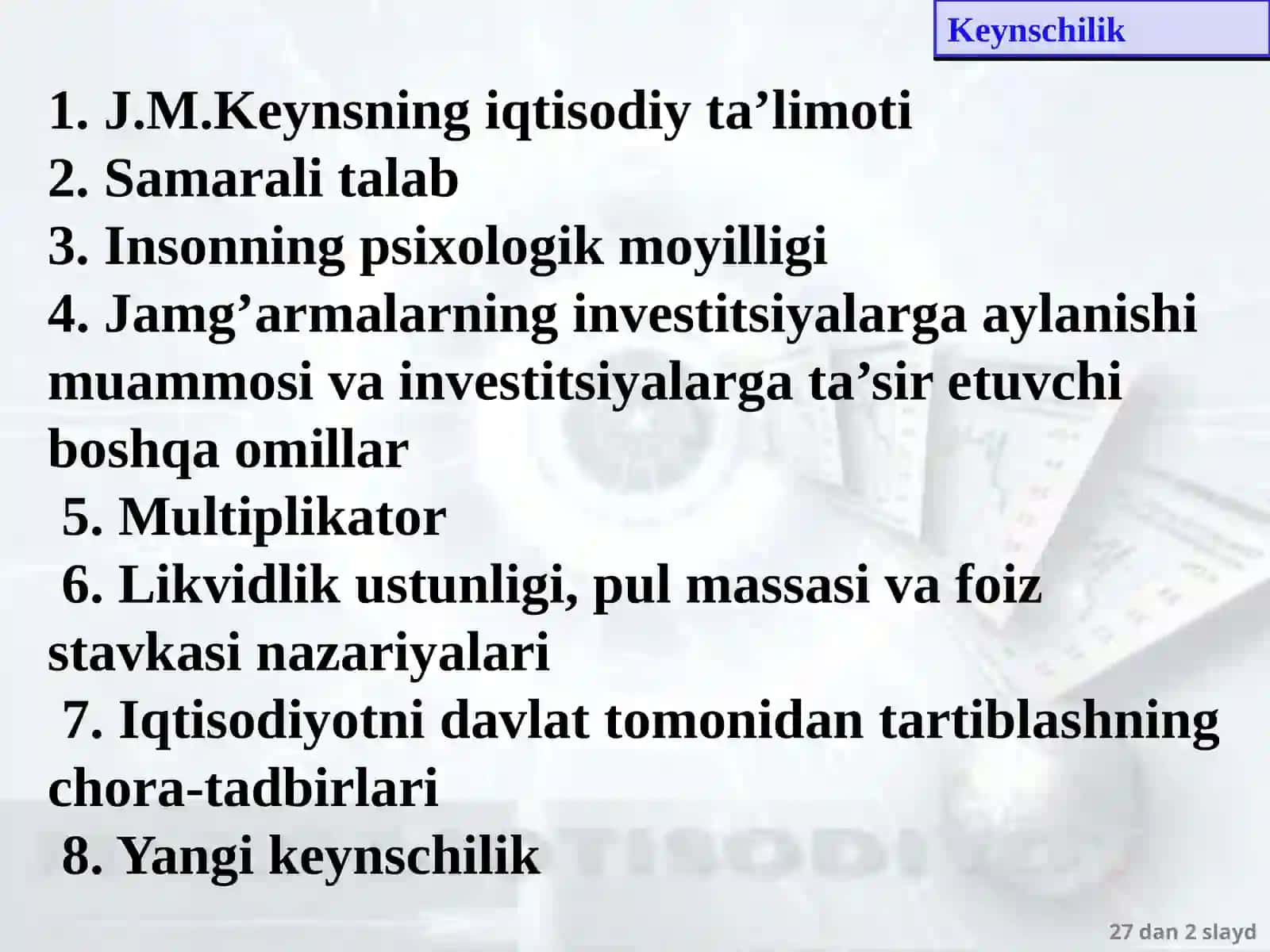 Keyns ta’limoti va keynschilik 2