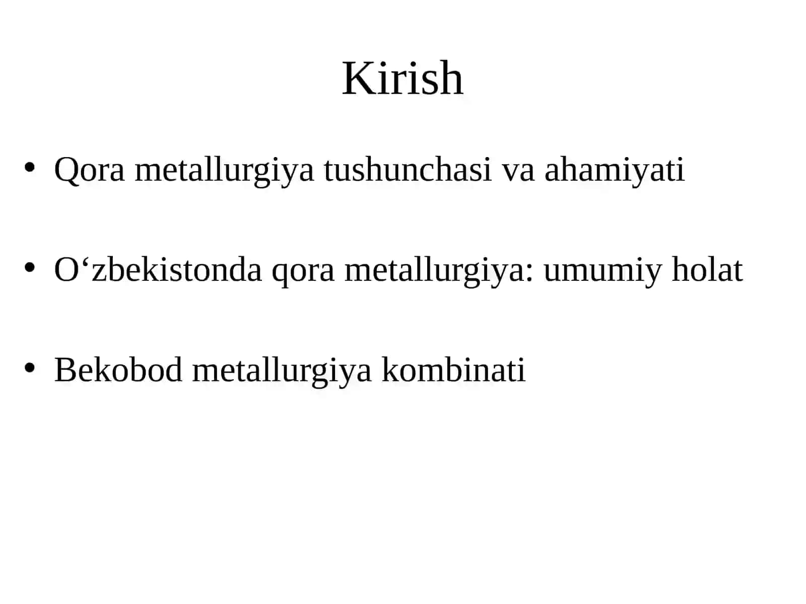 Qora metallurgiya sohasining istiqbollari 2