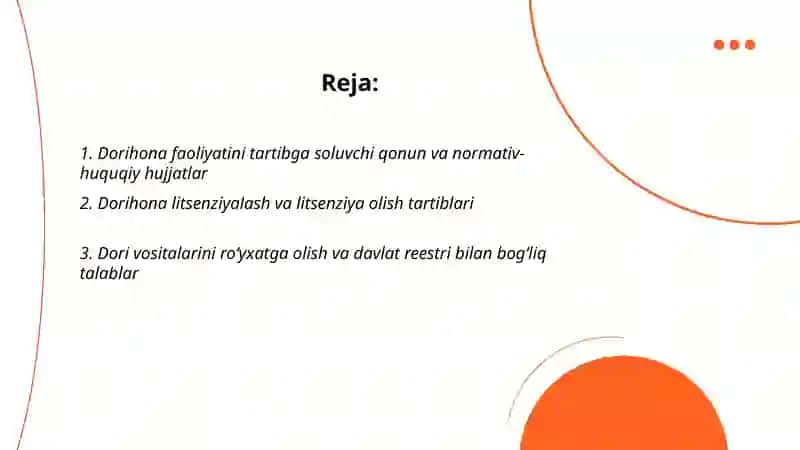 Dorihona faoliyatini tartibga soluvchi asosiy hujjatlar 2