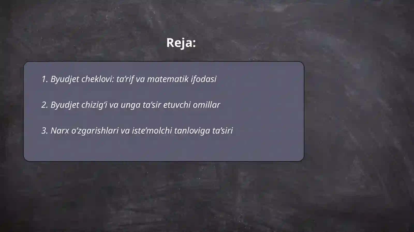 Byudjet cheklovi: ta’rif va matematik ifodasi 2
