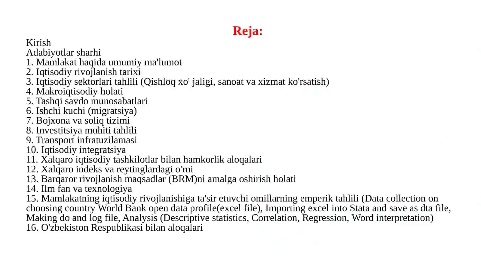 Indoneziya iqtisdoiyoti va emperik tahlili (OLS model) 2