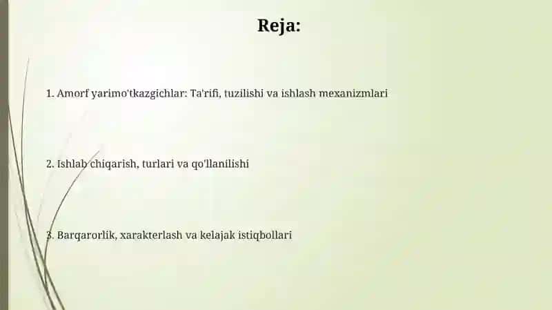 Amorf yarim o'tkazgichlar 2