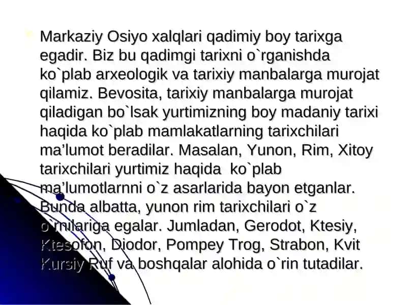 Markaziy Osiyo xalqlari tarixi bo`yicha qadimgi manbalar 2