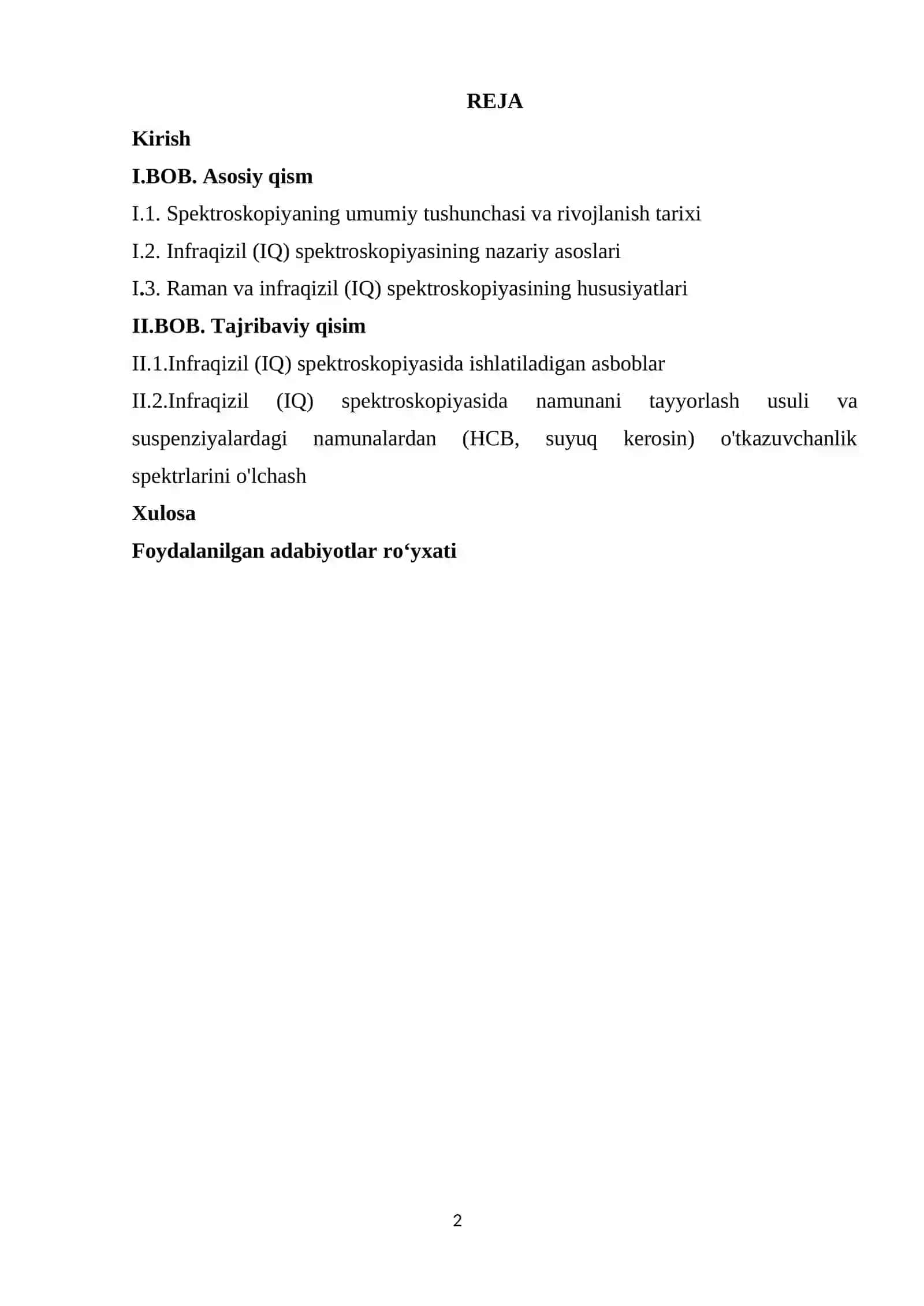 Infraqizil (IQ) spektroskopiyasi 2