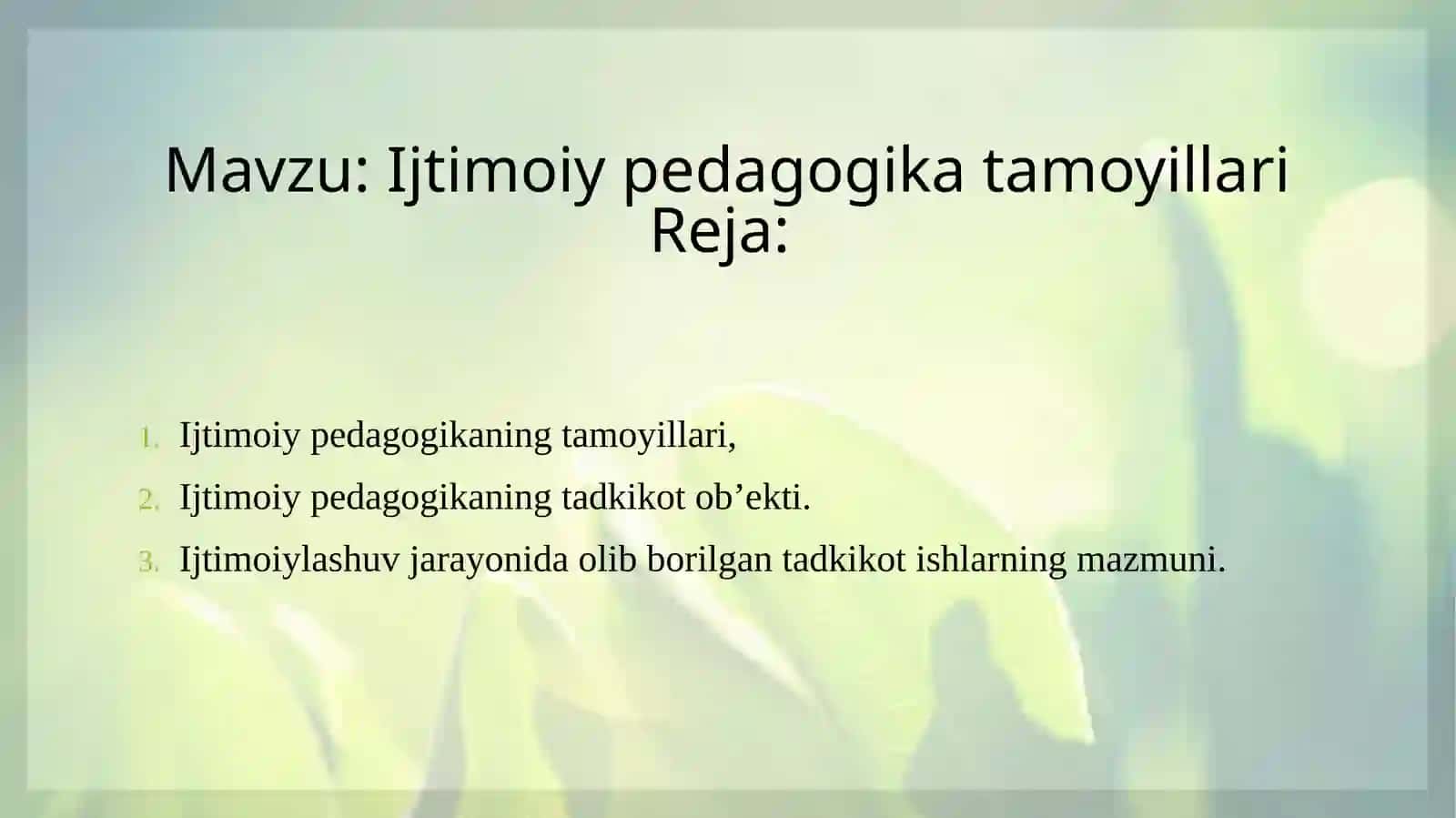 Ijtimoiy pedagogika tamoyillari 2