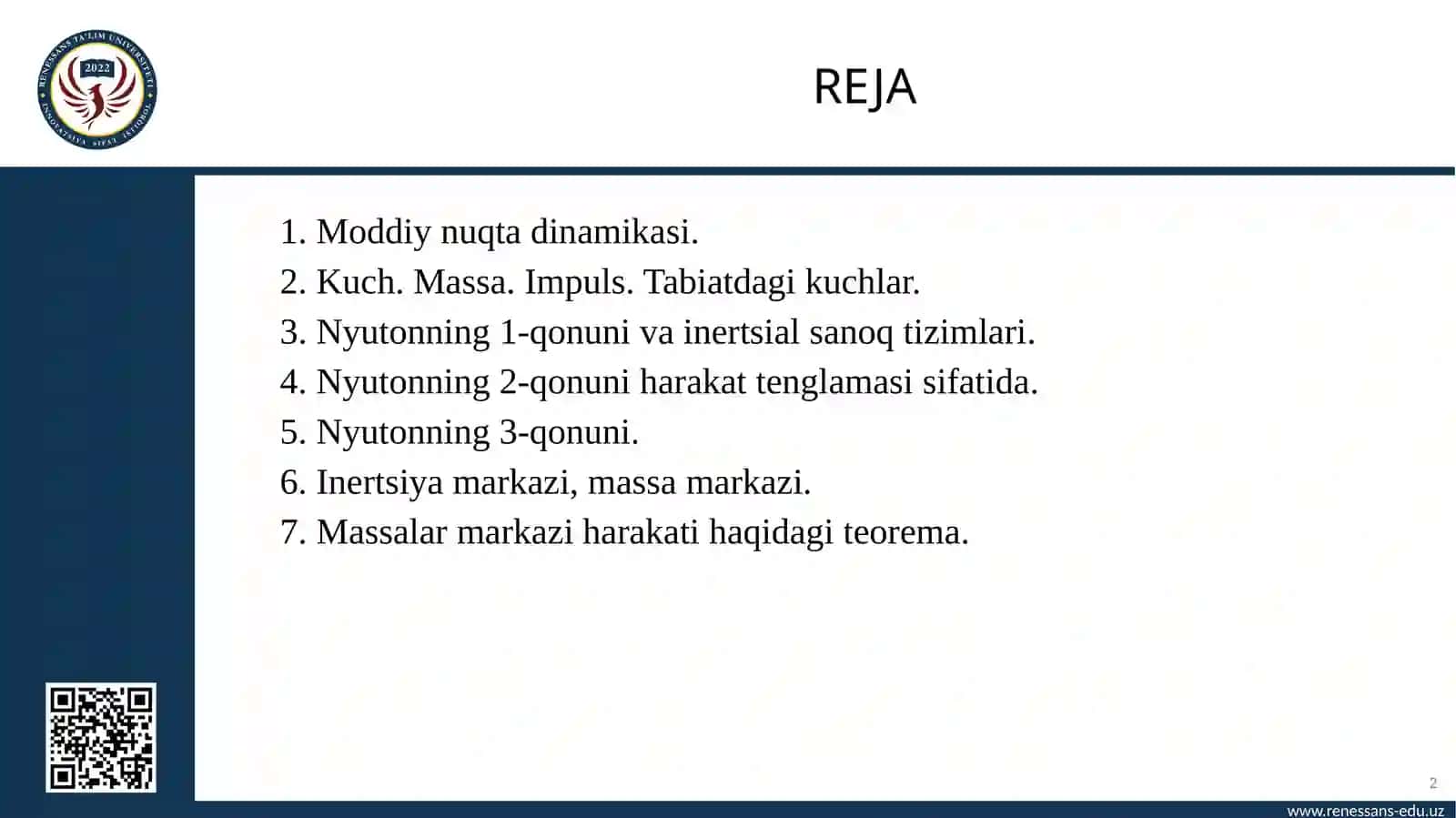 Moddiy nuqta dinamikasi 2