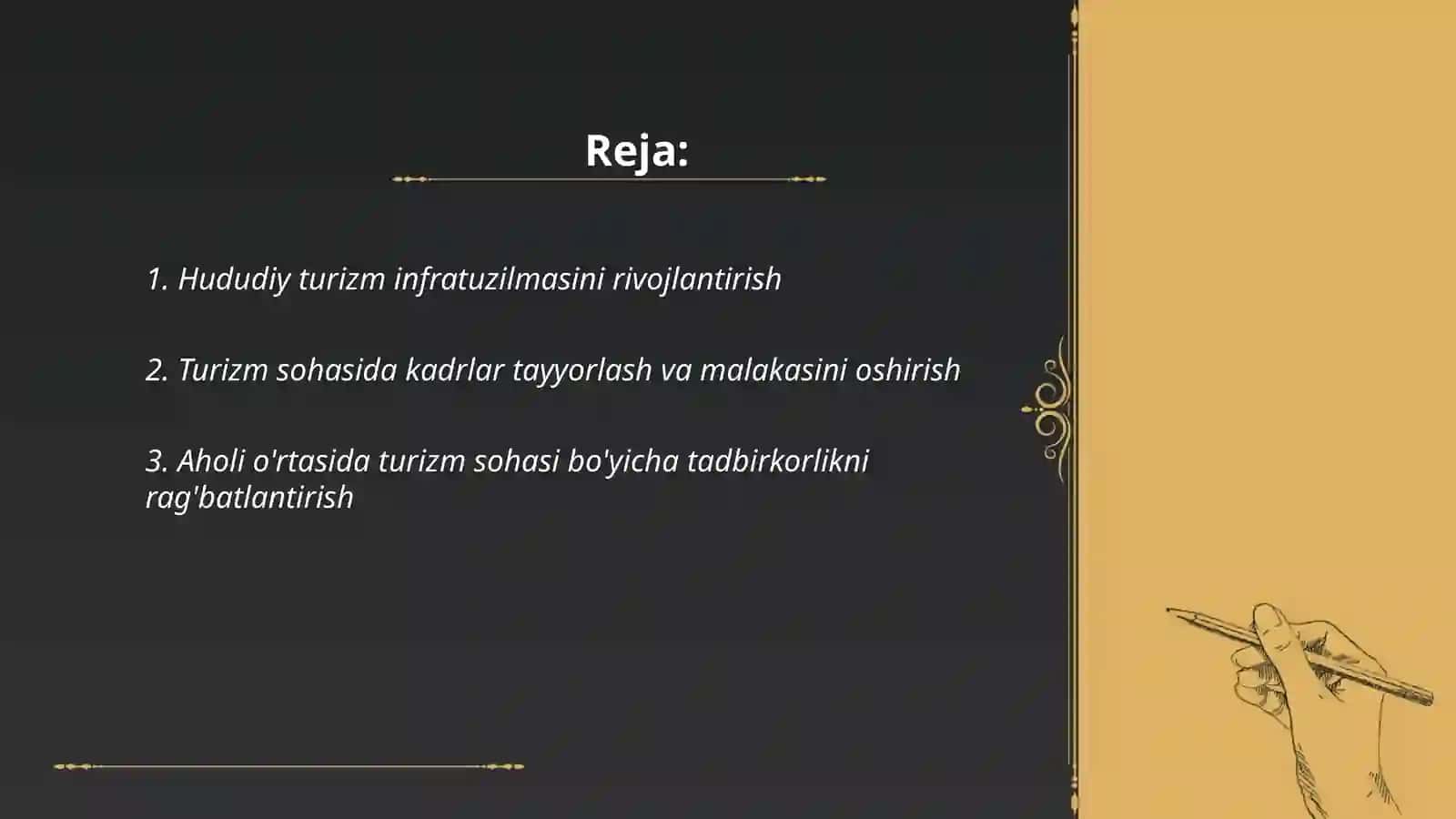 Hududlarda turizmni rivojlantirish orqali aholi bandlik darjasini oshirish yo’llari 2