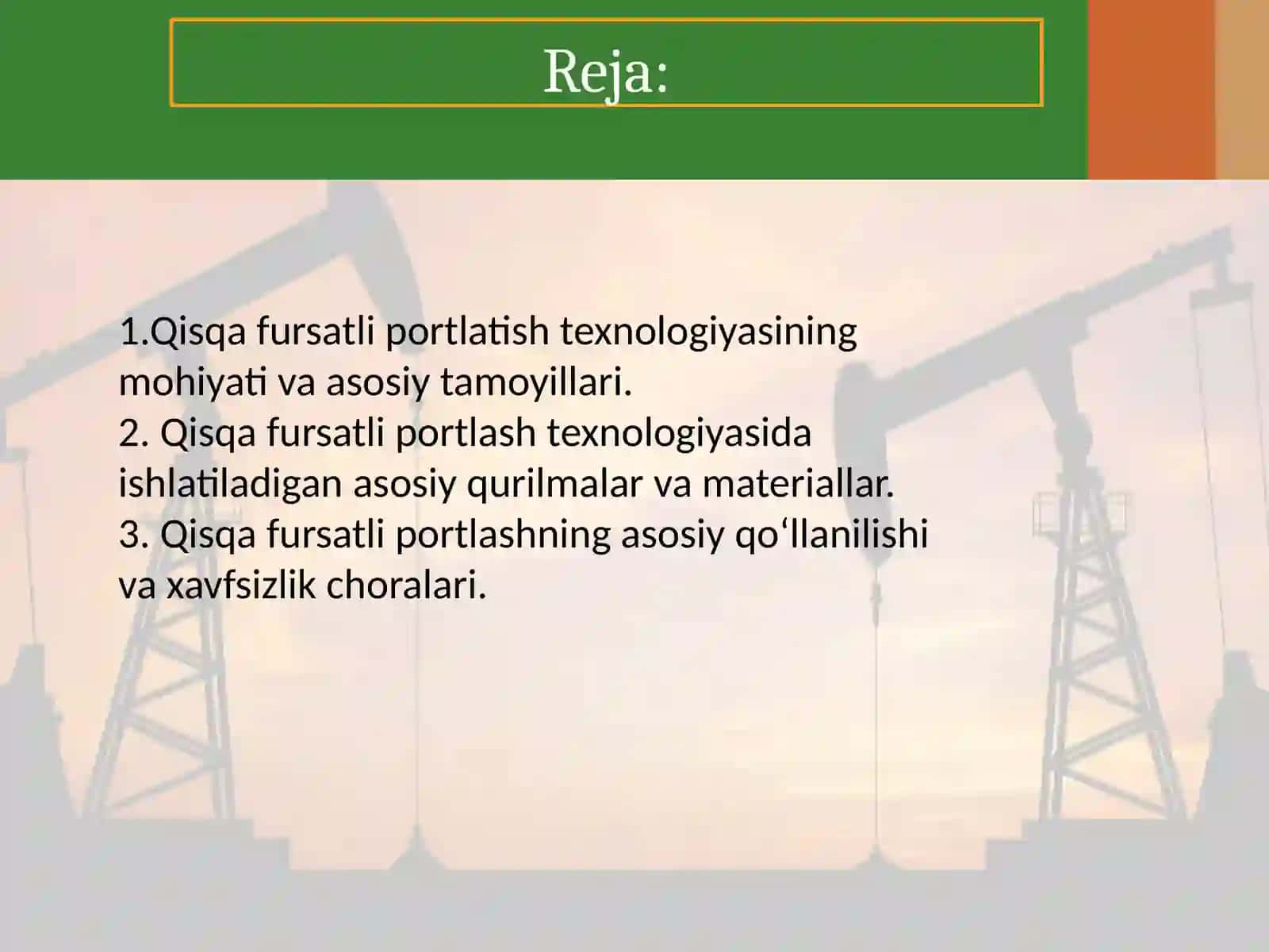 Qisqa fursatli portlatish texnologiyasi tug`risida asosiy tushunchalar 2