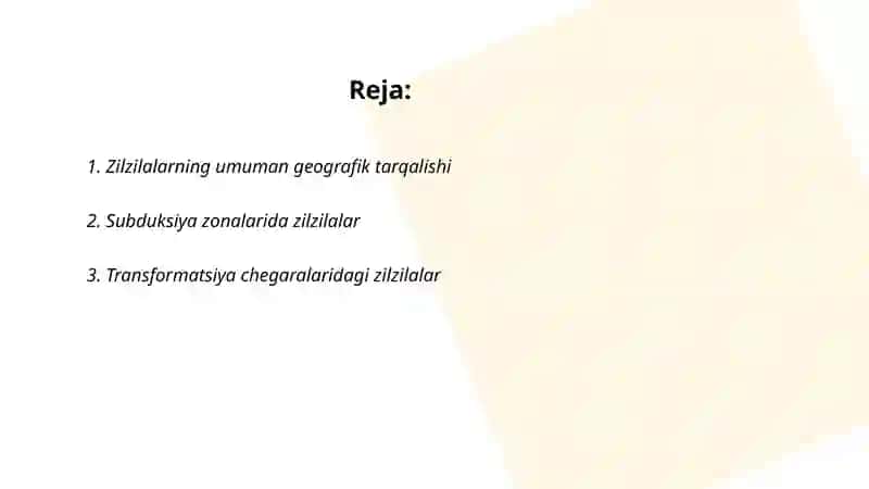 Zilzilalarning Geografik Tarqalishi 2