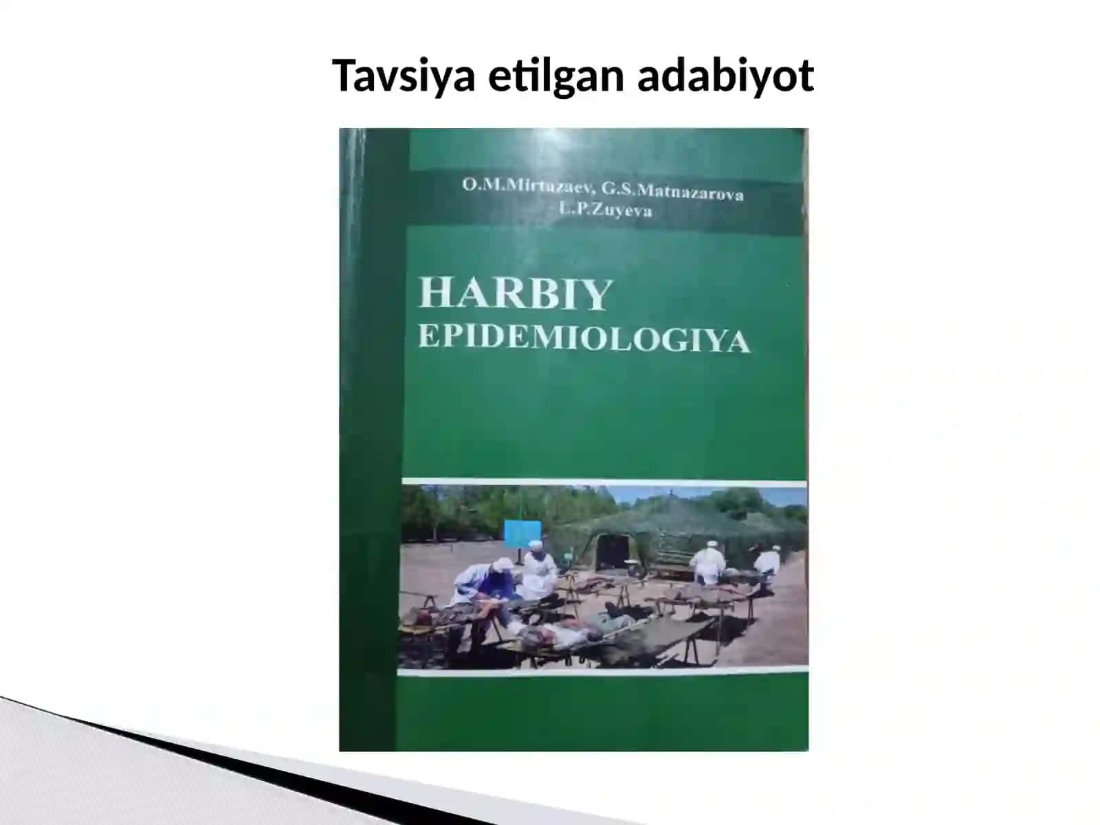 Harbiy Epidemiologiya Faniga Kirish 2