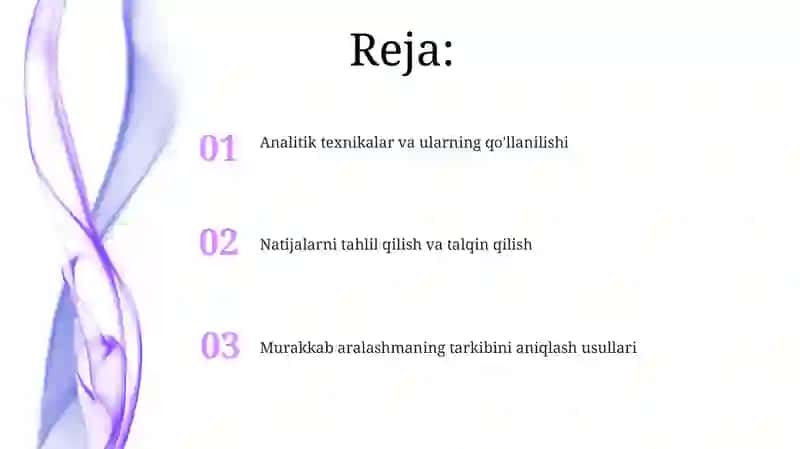 Murakkab tarkibli aralashma tarkibini aniqlash 2