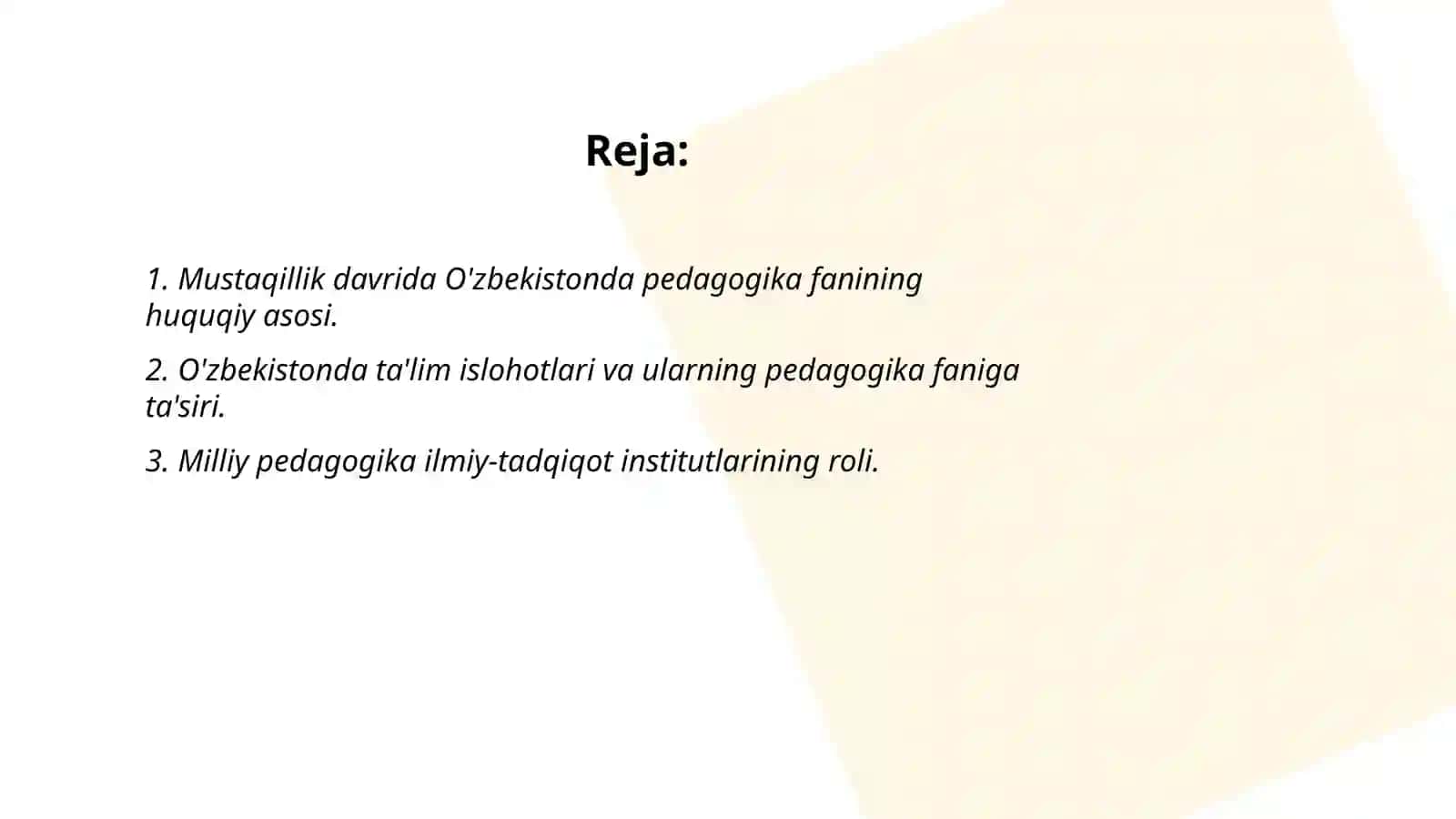 Mustaqil O'zbekistonda pedagogika fanining rivojlanish tarixi 2