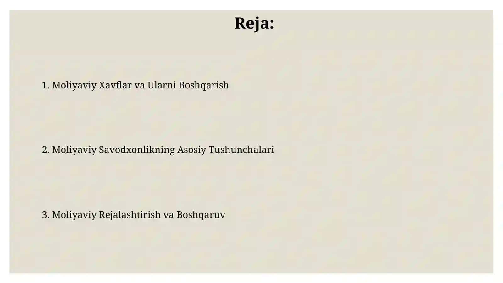 Moliyaviy Xavflar va Ularni Minimallashtirish 2