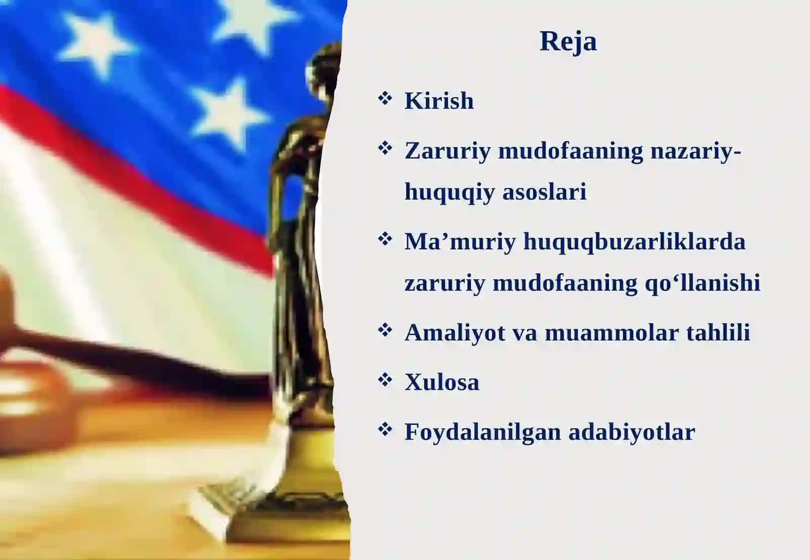 Ma’muriy huquqbuzarliklarda zaruriy mudofaa. 2