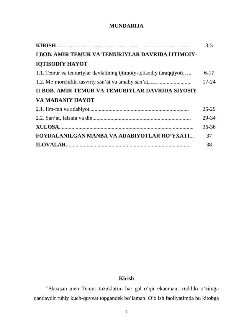 Temuriylar Davrida Ijtimoiy-Iqtisodiy Hayot 2