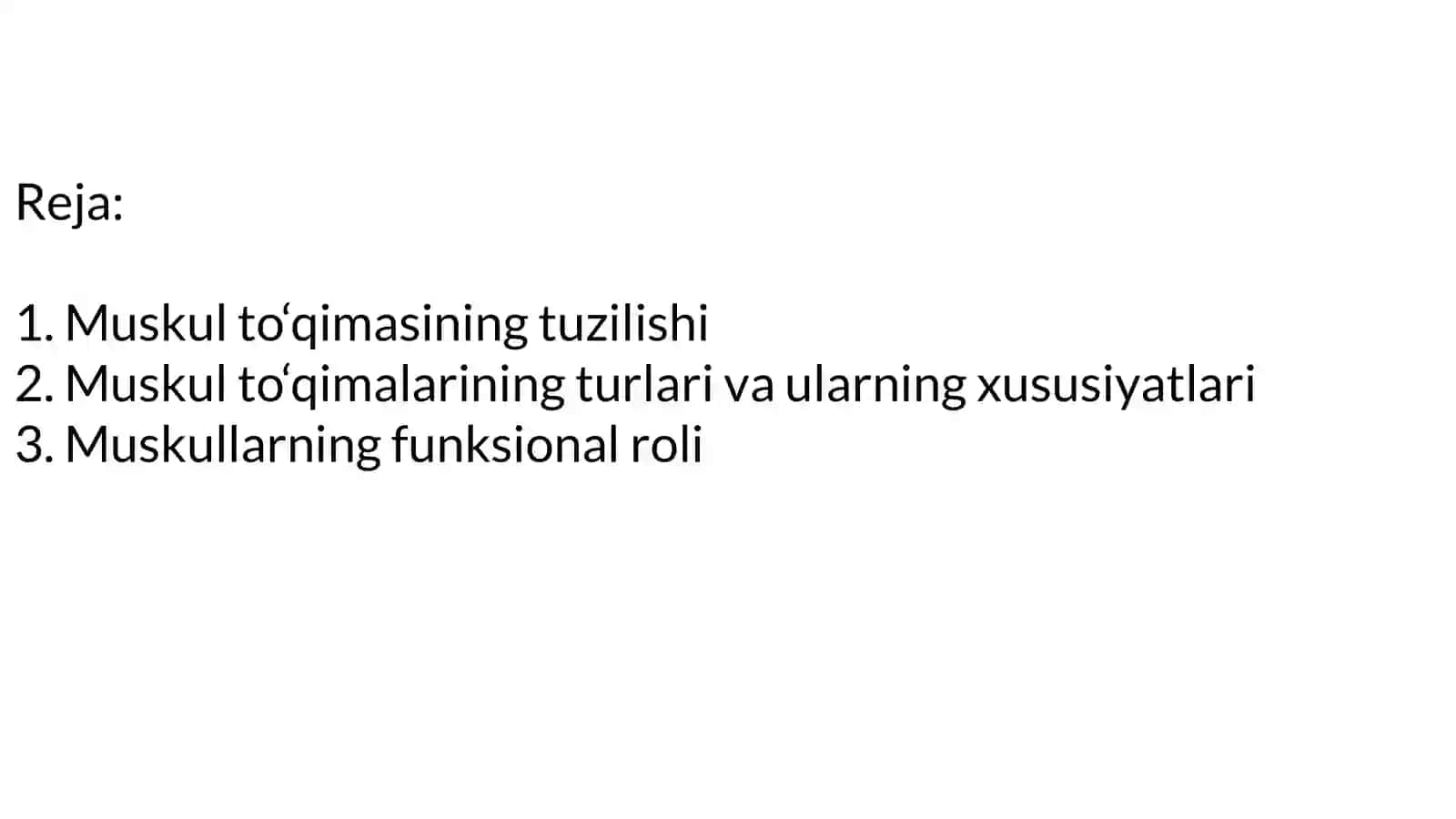 Muskullar va ularning funksiyalari 2