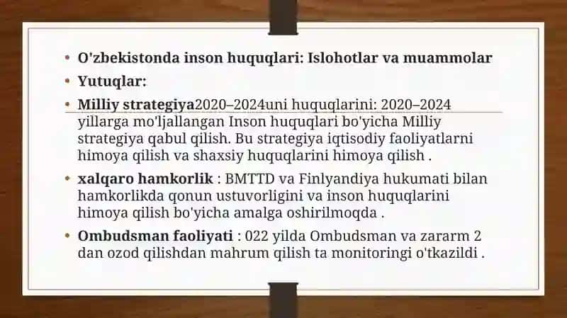 Inson huquqlarini ta’minlash global muammo sifatida 2