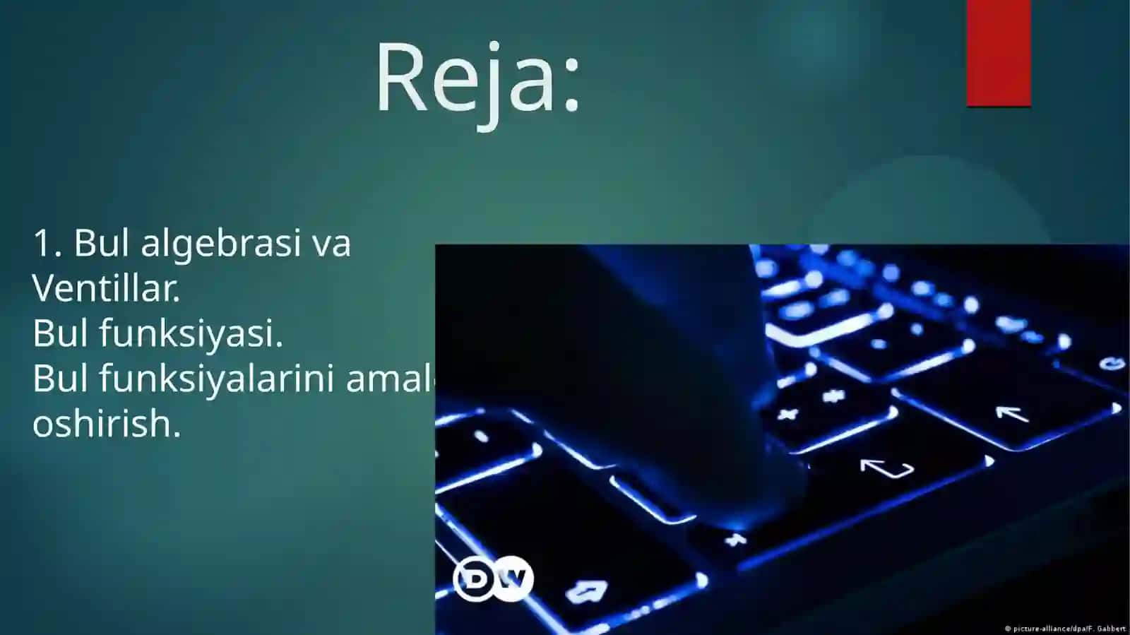 Bul algebrasi va vintellar 2