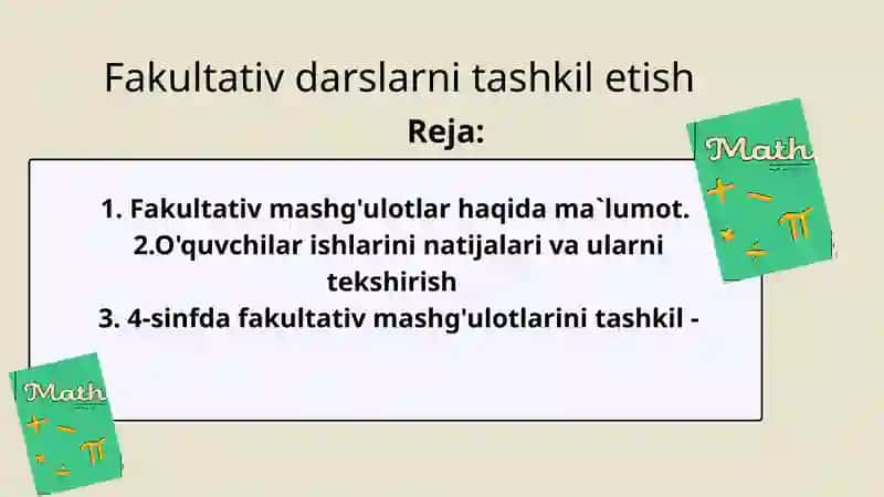 Fakultativ mashg'ulotlar 2