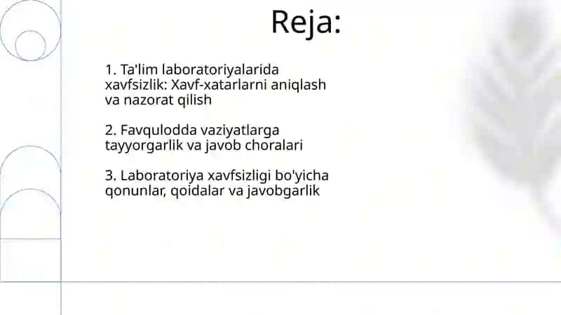 Oʻquv labaratoriyalarida mehnat xavfsizligi 2
