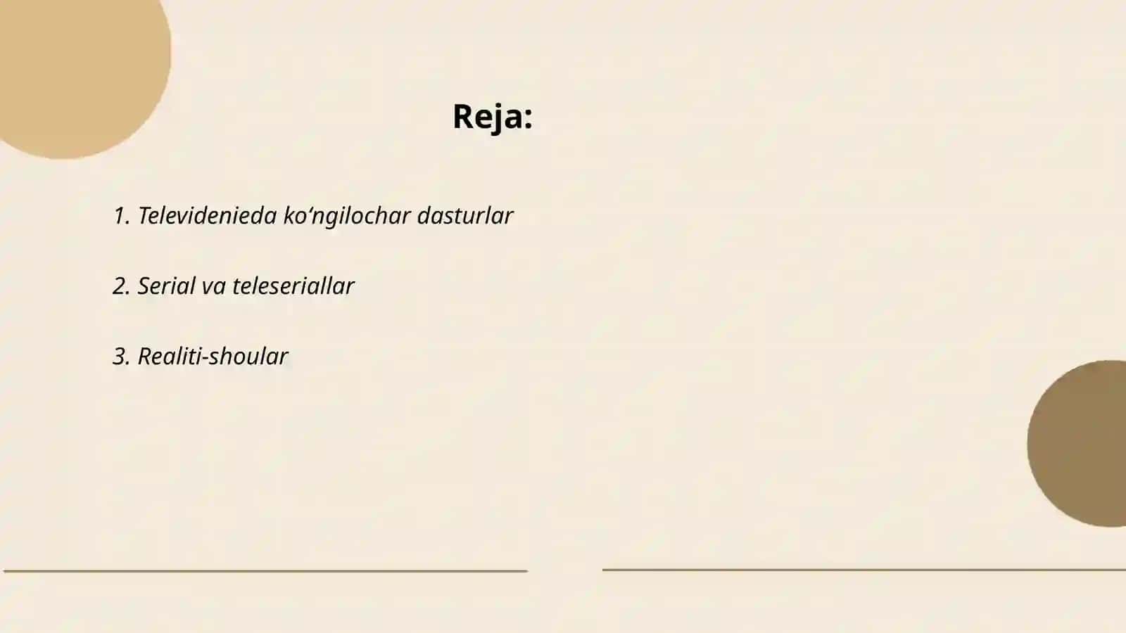 Televidenieda koʻngilochar dasturlar 2
