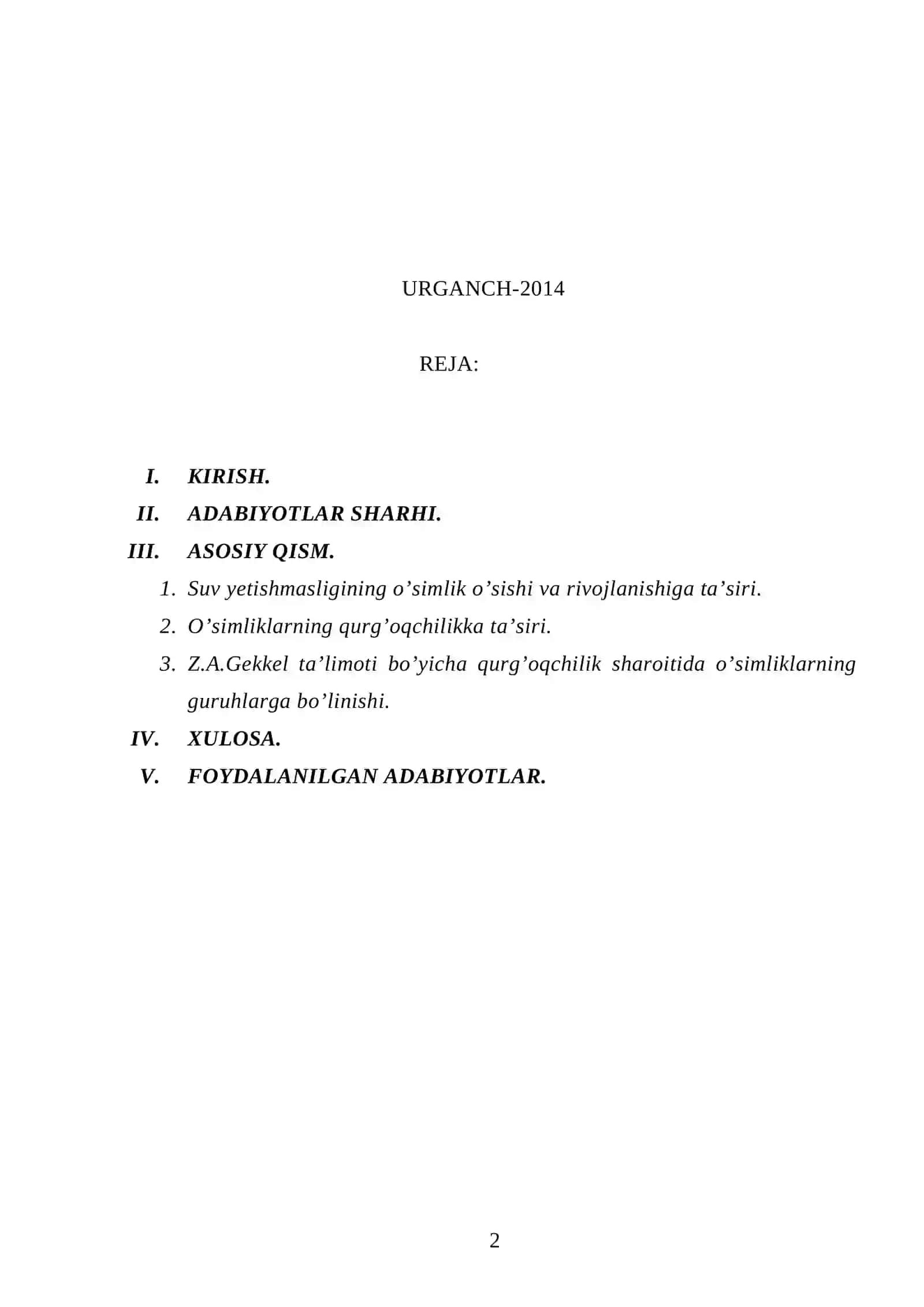 O’SIMLIKLARNING QURG’OQCHILIKKA CHIDAMLILIGI 2