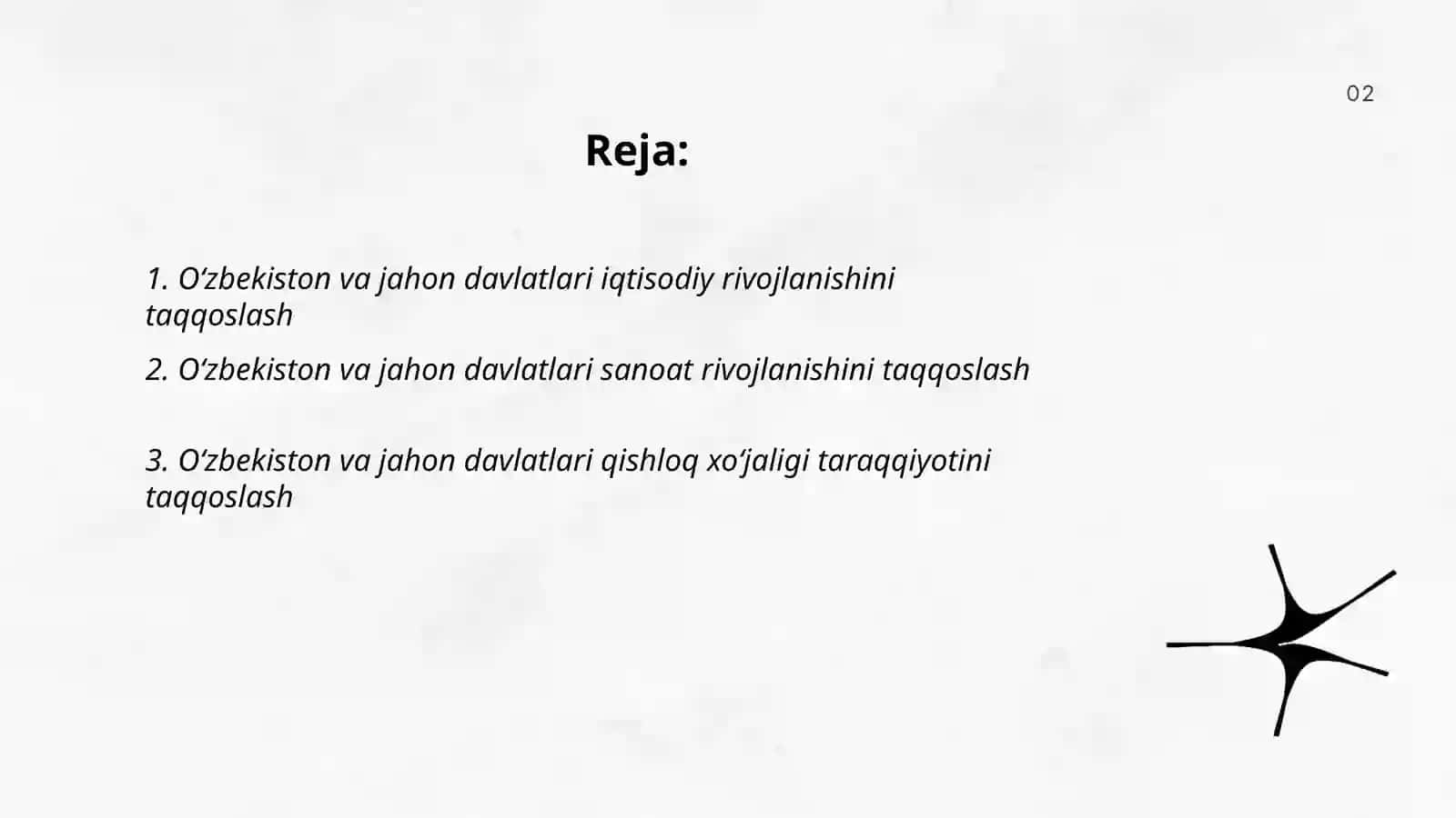 Oʻzbekiston va jahon davlatlari taraqqiyotini taqqoslash 2