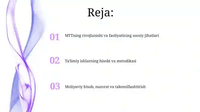 MTT ta'lim tarbiya ishlarini rivojlantirish va hisobga olish 2