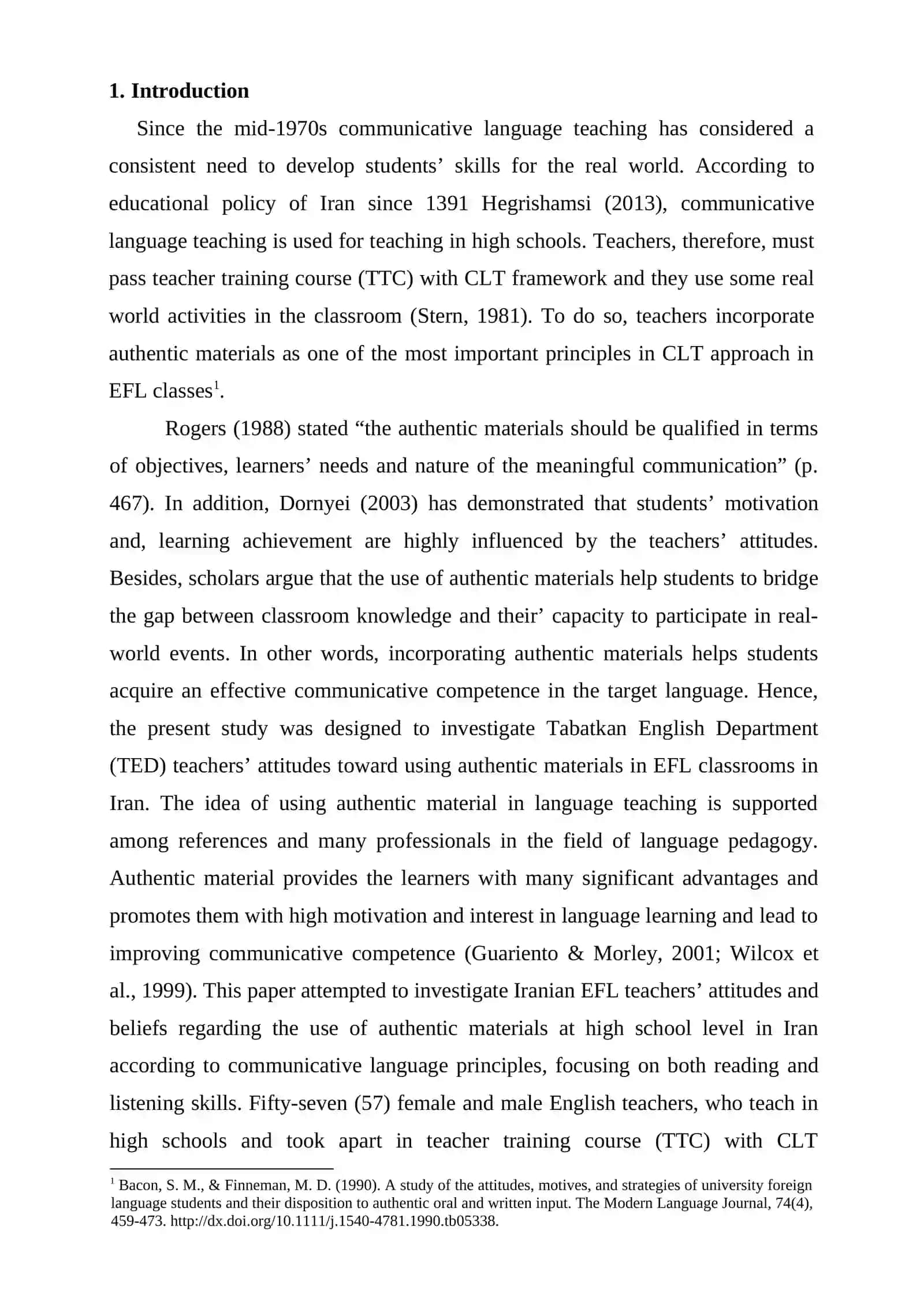 THE EFFECTIVE USE OF AUTHENTIC MATERIALS IN THE ENGLISH LANGUAGE CLASSROOMS 2