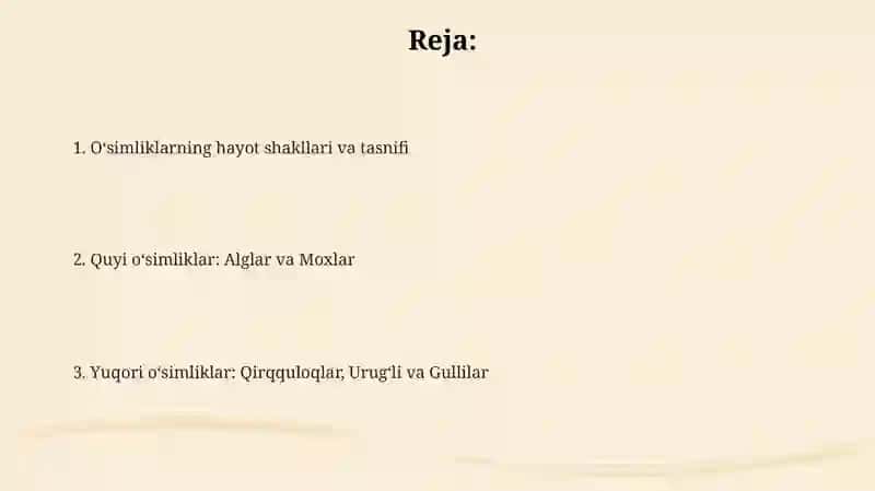 O'simliklarning hayotiy shakillari 2