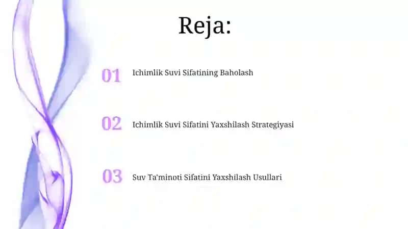 Ichimlik Suvi Sifatining Baholash 2