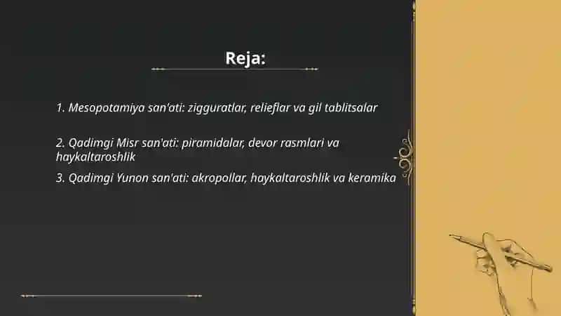 Qadimgi dunyo san'ati 2