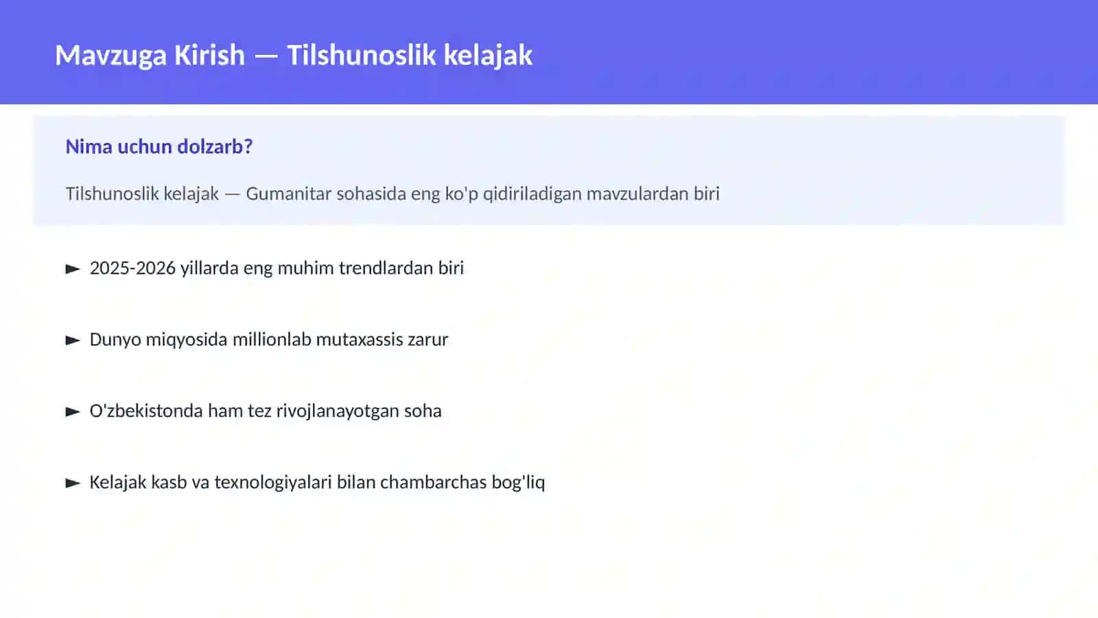 Tilshunoslik kelajak 2