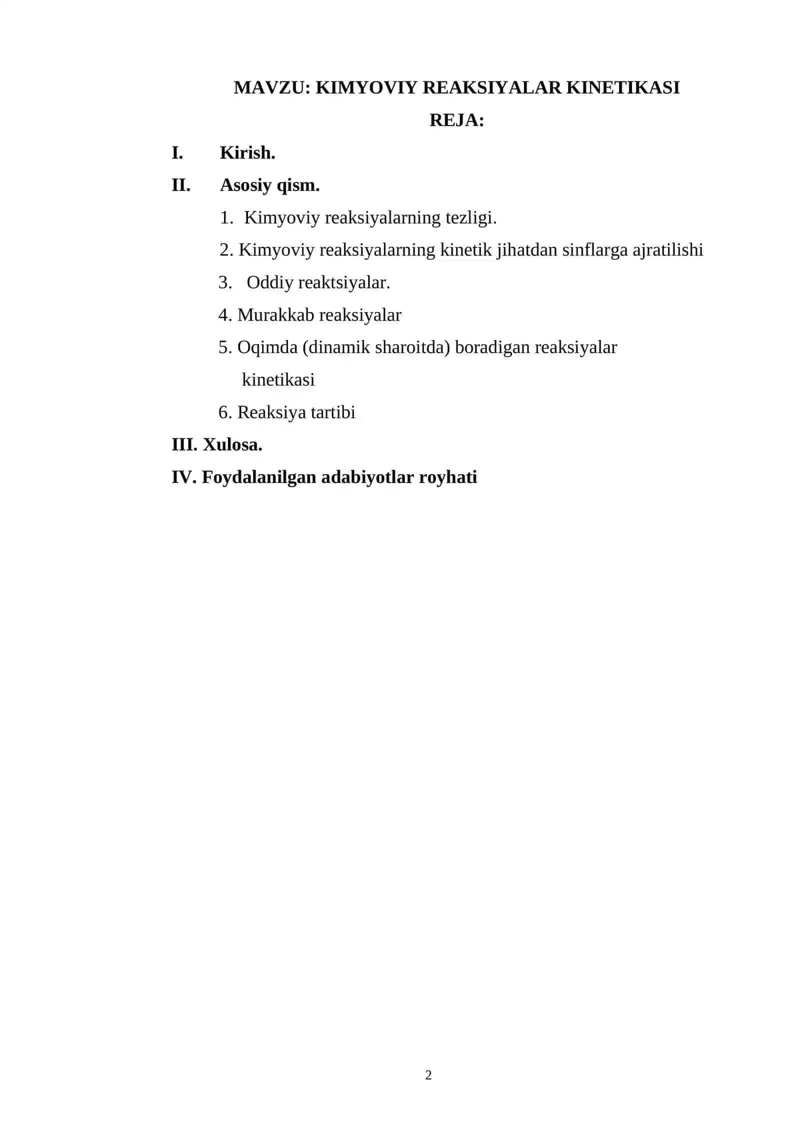 KIMYOVIY RЕAKSIYALAR KINЕTIKASI 2