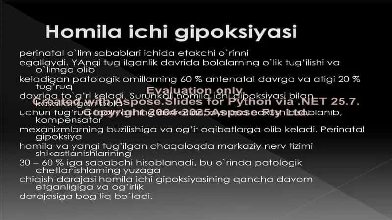 Homila ichi gipoksiyasi 2