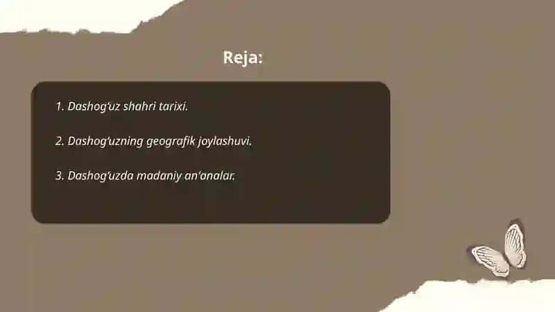 Dashog‘uz shahri, uning madaniyati va iqtisodiy ahamiyati. 2